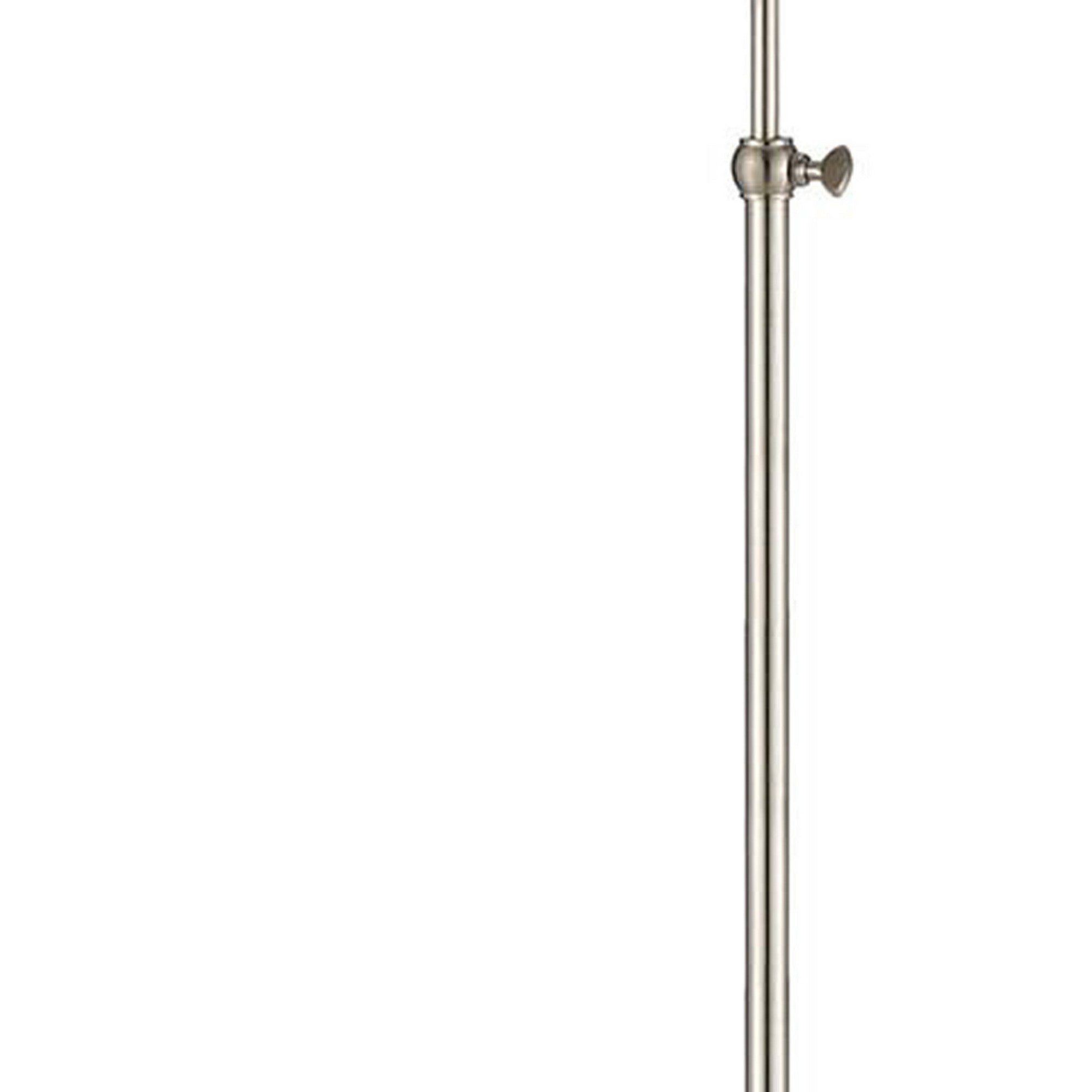 Metal Round 62" Floor Lamp With Adjustable Pole Silver-zoom-3