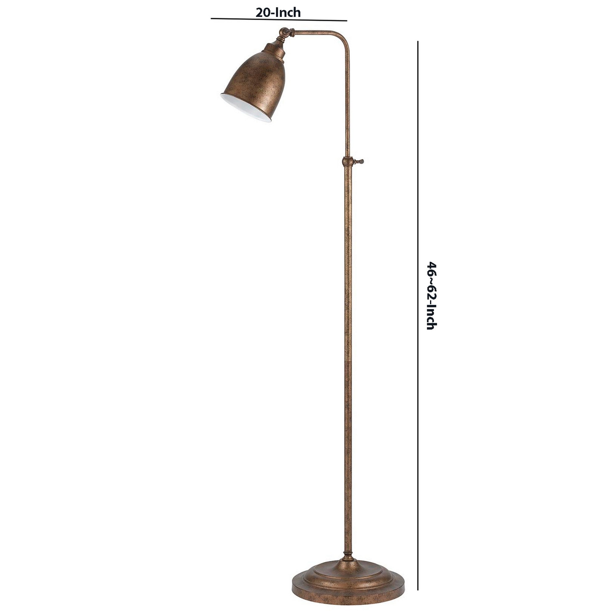 Metal Round 62" Floor Lamp With Adjustable Pole Bronze-zoom-5