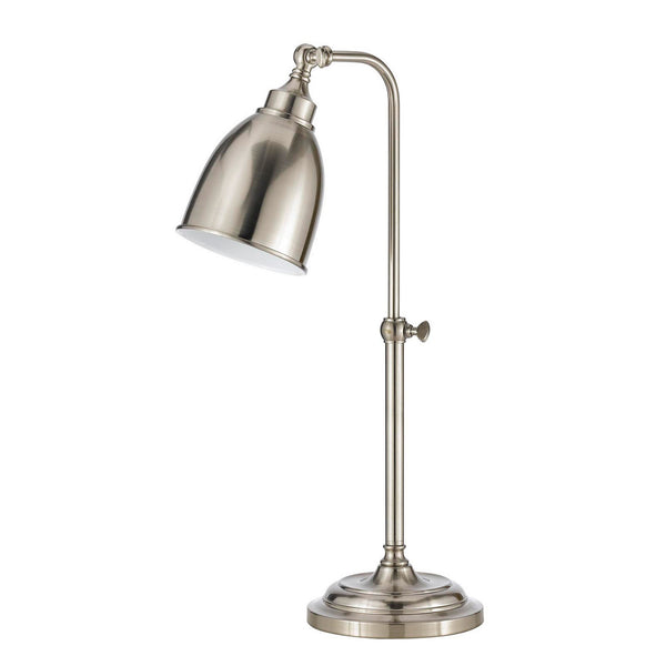 Metal Round 25 Table Lamp with Adjustable Pole Silver