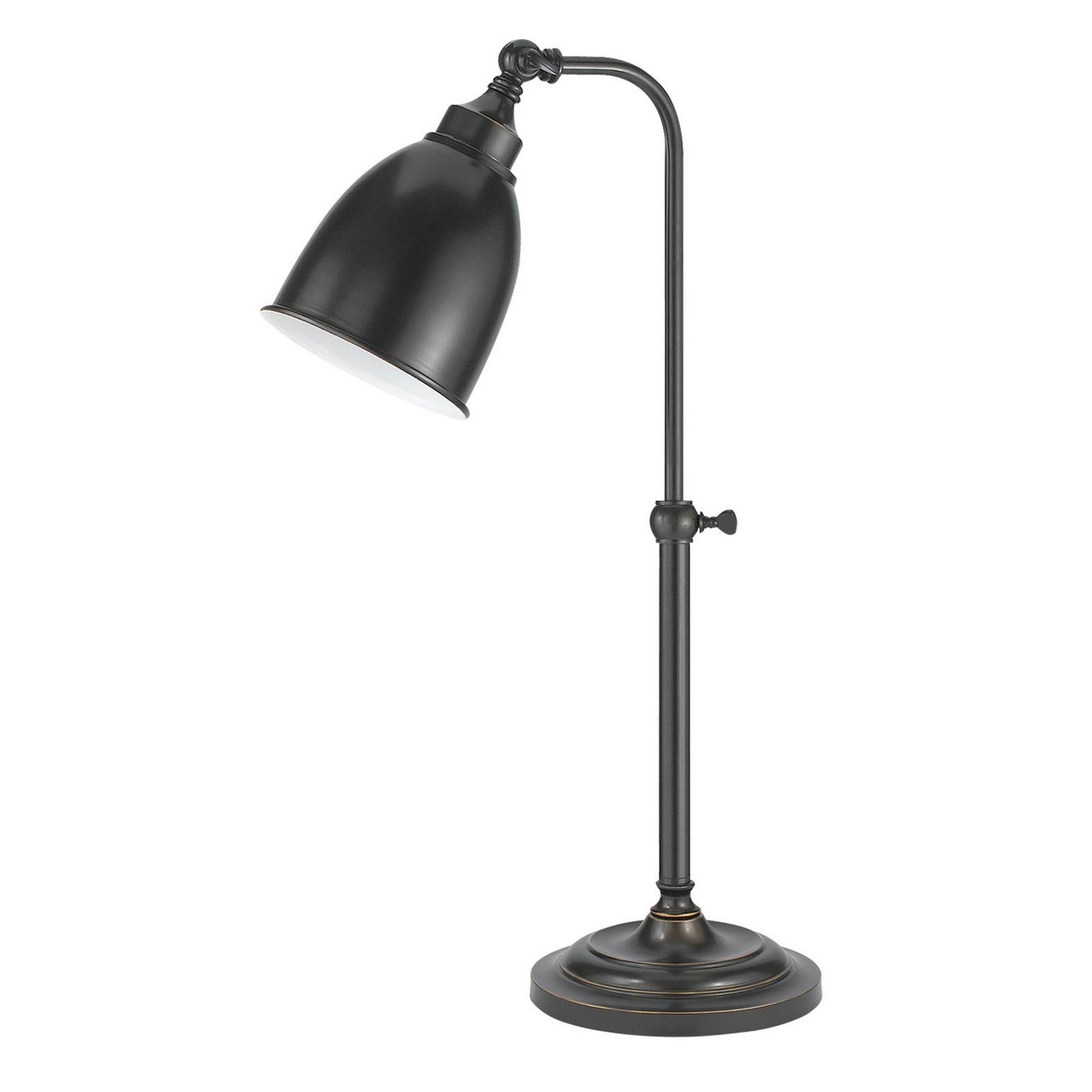 Metal Round 25" Table Lamp with Adjustable Pole Dark Bronze-zoom-1