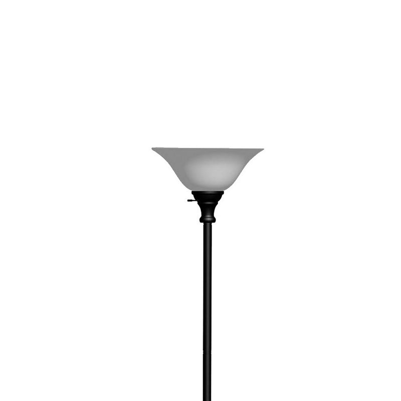 70 Inch Metal 3 Way Torchiere Floor Lamp Frosted Glass Black And White-zoom-