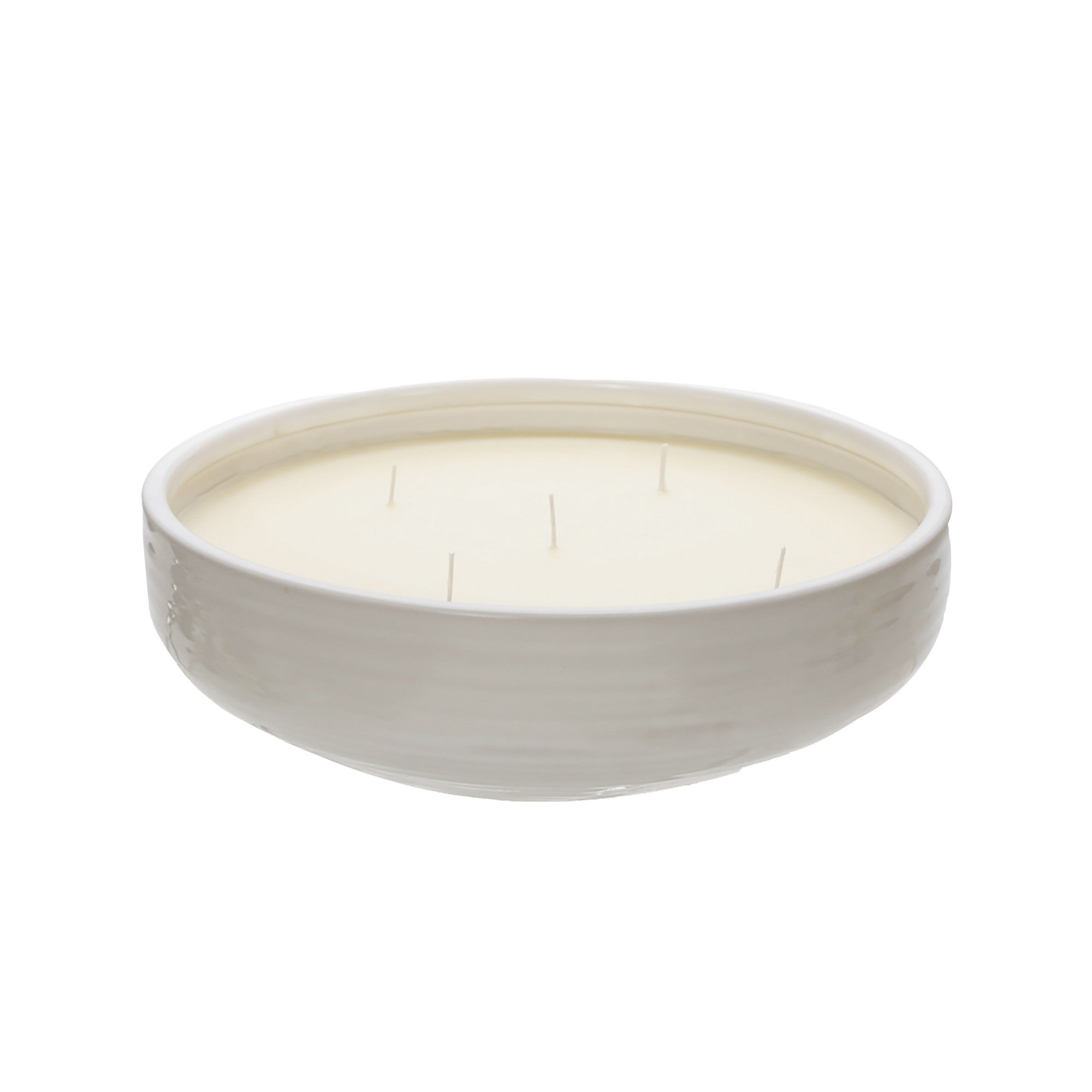 12.5 Inch Scented Candle Ceramic Bowl With 5 Wicks White
