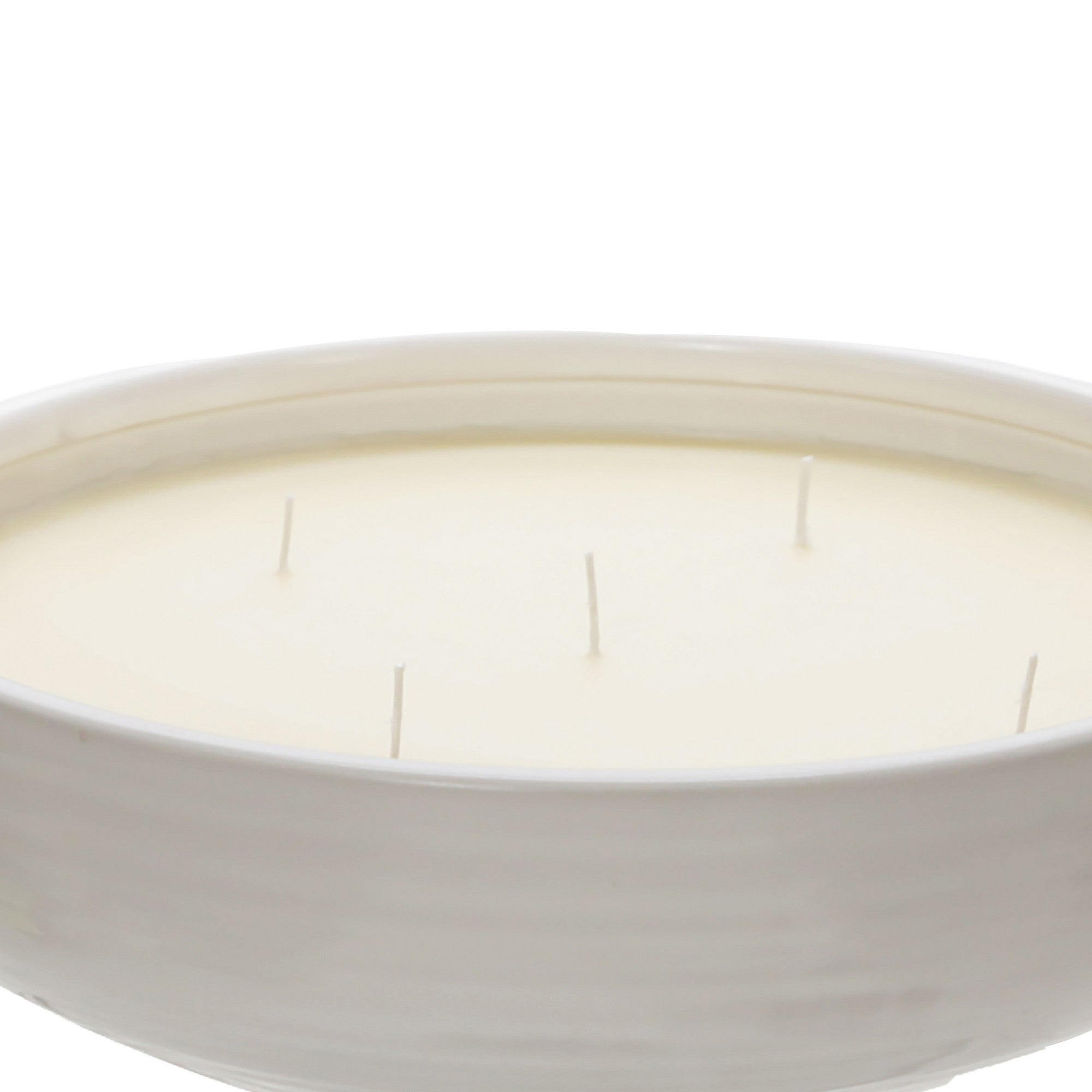 12.5 Inch Scented Candle Ceramic Bowl With 5 Wicks White-zoom-3