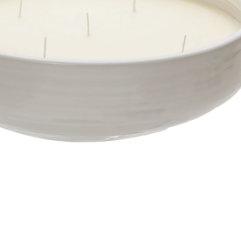 12.5 Inch Scented Candle Ceramic Bowl With 5 Wicks White-zoom-