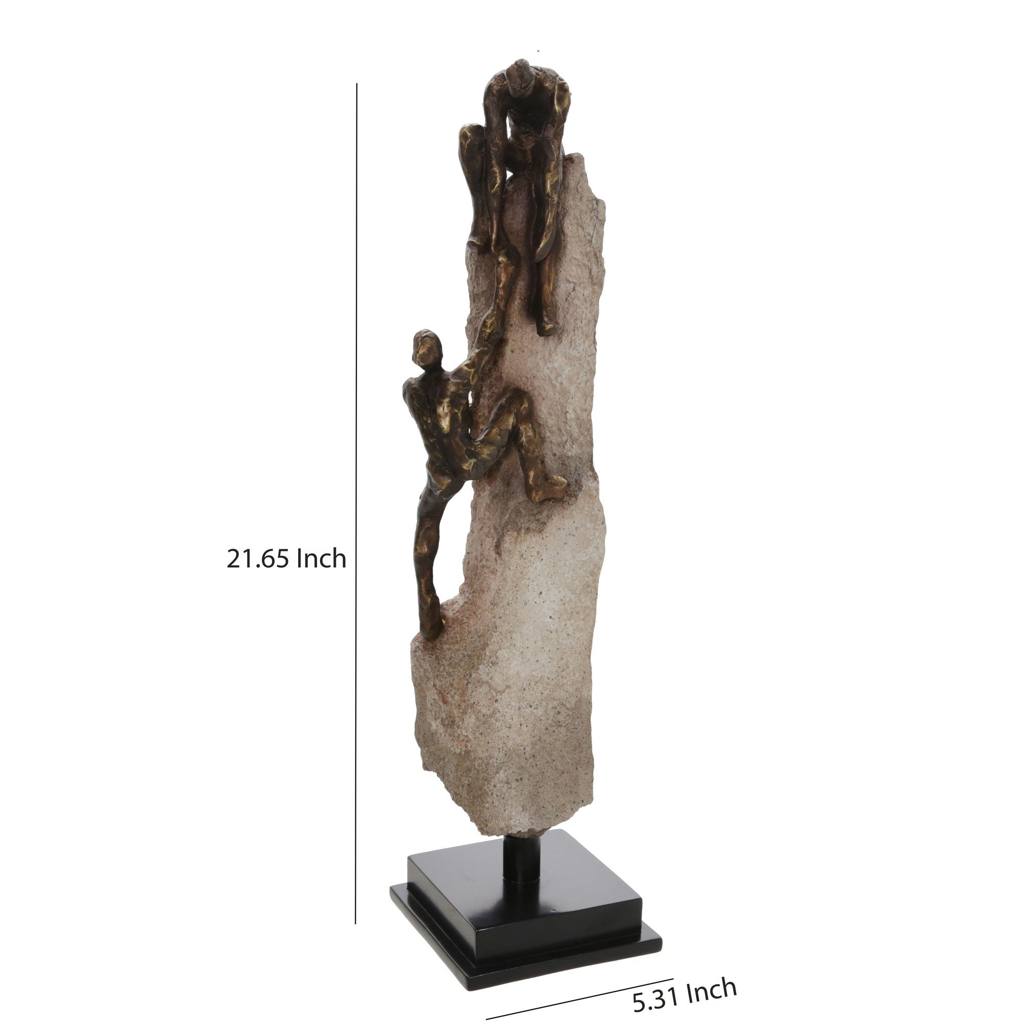 23 Inch Polyresin Human Rock Climbing Accent Decor Gray And Bronze-zoom-5