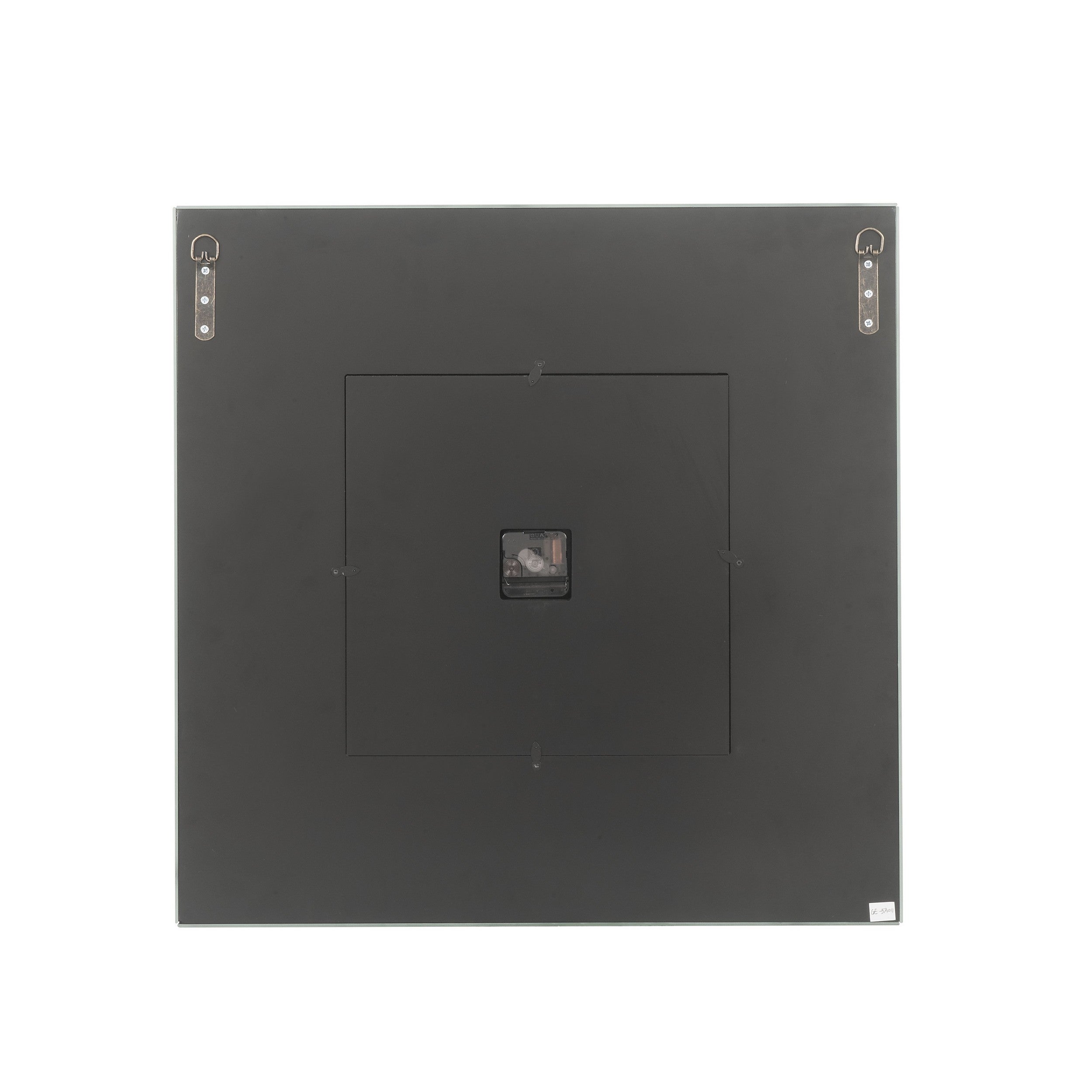 Square Mirror Panel Frame Wall Clock With Faux Diamond Silver