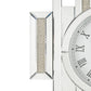 Irregular Mirror Panel Frame Wall Clock With Faux Diamond Inlay Silver