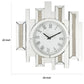 Irregular Mirror Panel Frame Wall Clock With Faux Diamond Inlay Silver