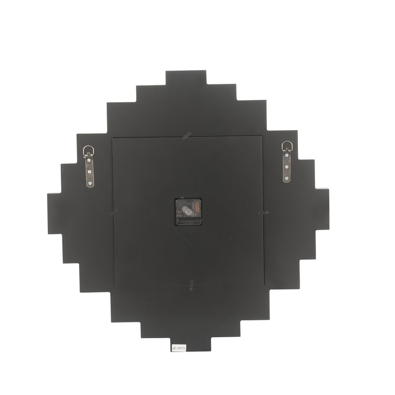 Irregular Mirror Frame Wall Clock With Crushed Faux Diamond Inlay Silver-zoom-