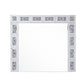 Mirror Panel Frame Wall Decor With Light Function And Faux Diamond Silver