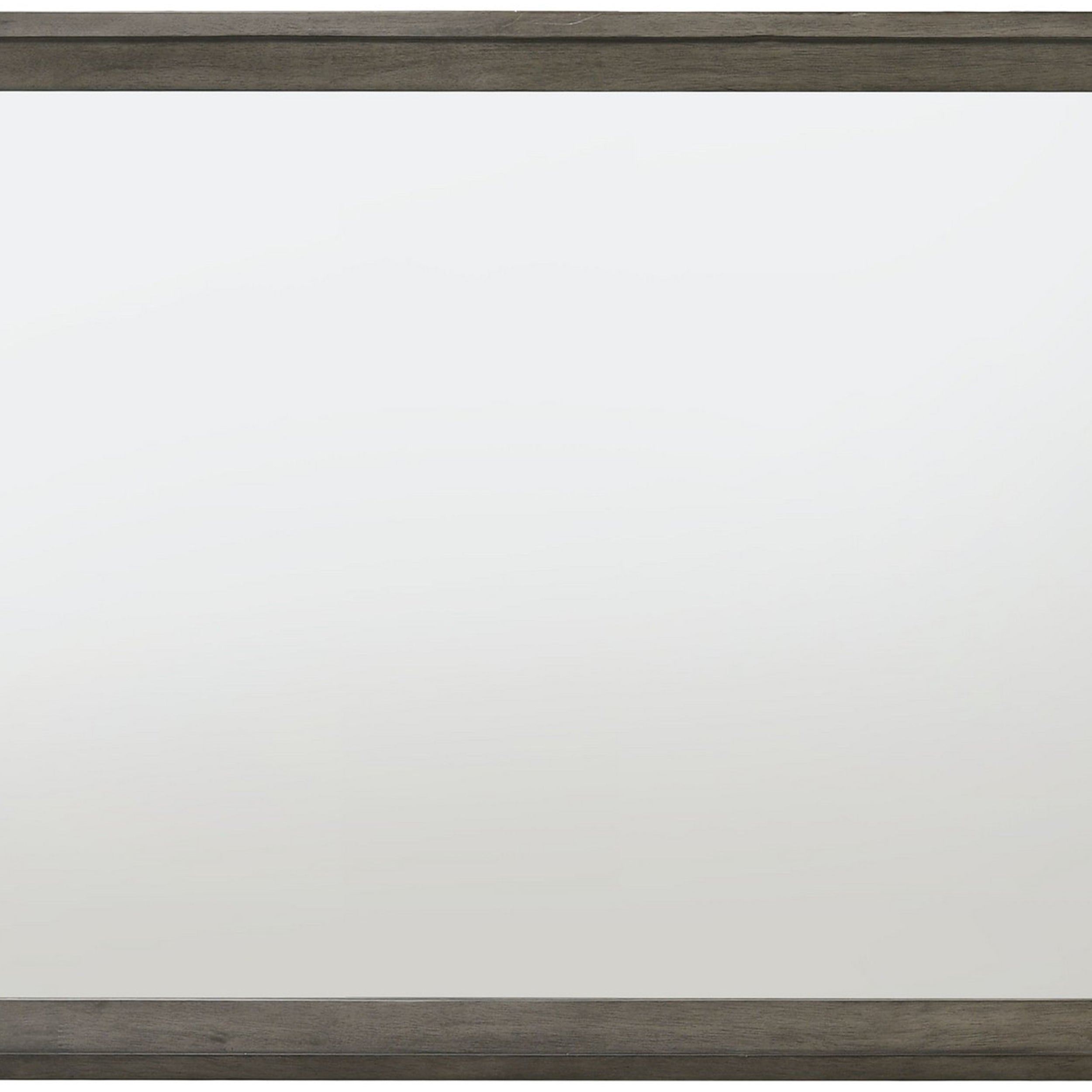 Rectangular Wooden Frame Mirror With Mounting Hardware Gray And Silver-zoom-3