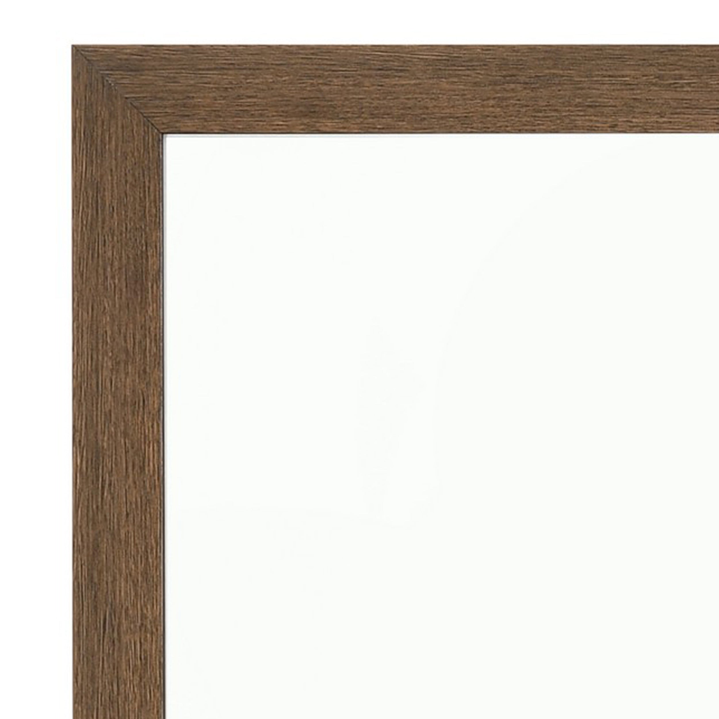 Transitional Style Wooden Frame Mirror With Grain Details Brown-zoom-2