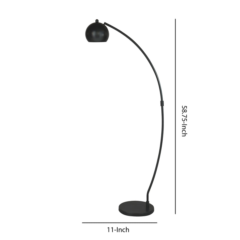 Metal Frame Floor Lamp With Adjustable Shade Black-zoom-