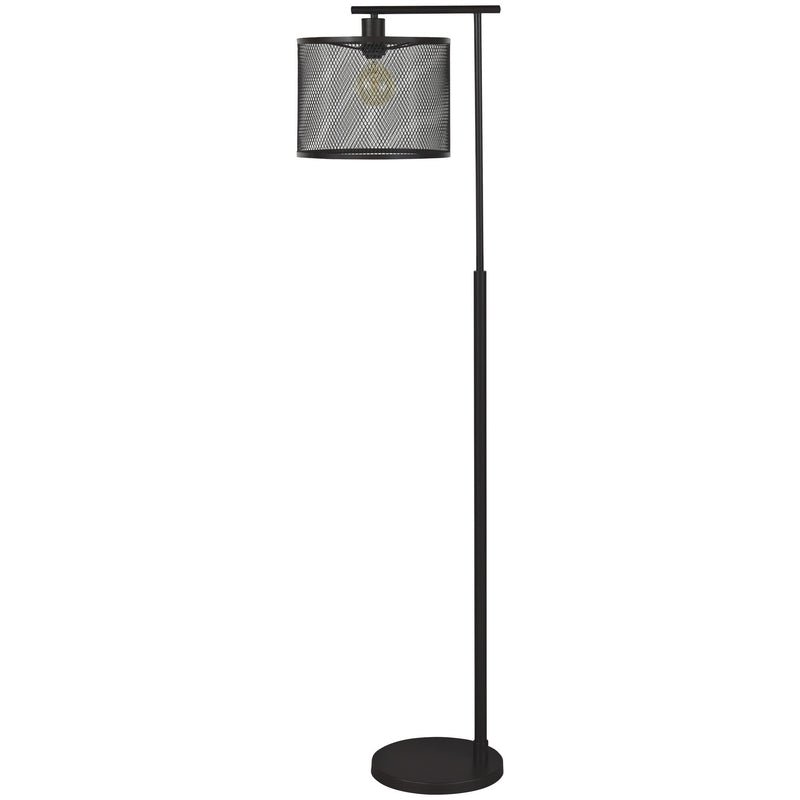 Metal Frame Floor Lamp With Caged Shade Dark Bronze-zoom-