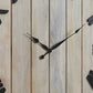 Square Wall Clock With Panel Wooden Backing Brown And Black
