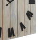 Square Wall Clock With Panel Wooden Backing Brown And Black