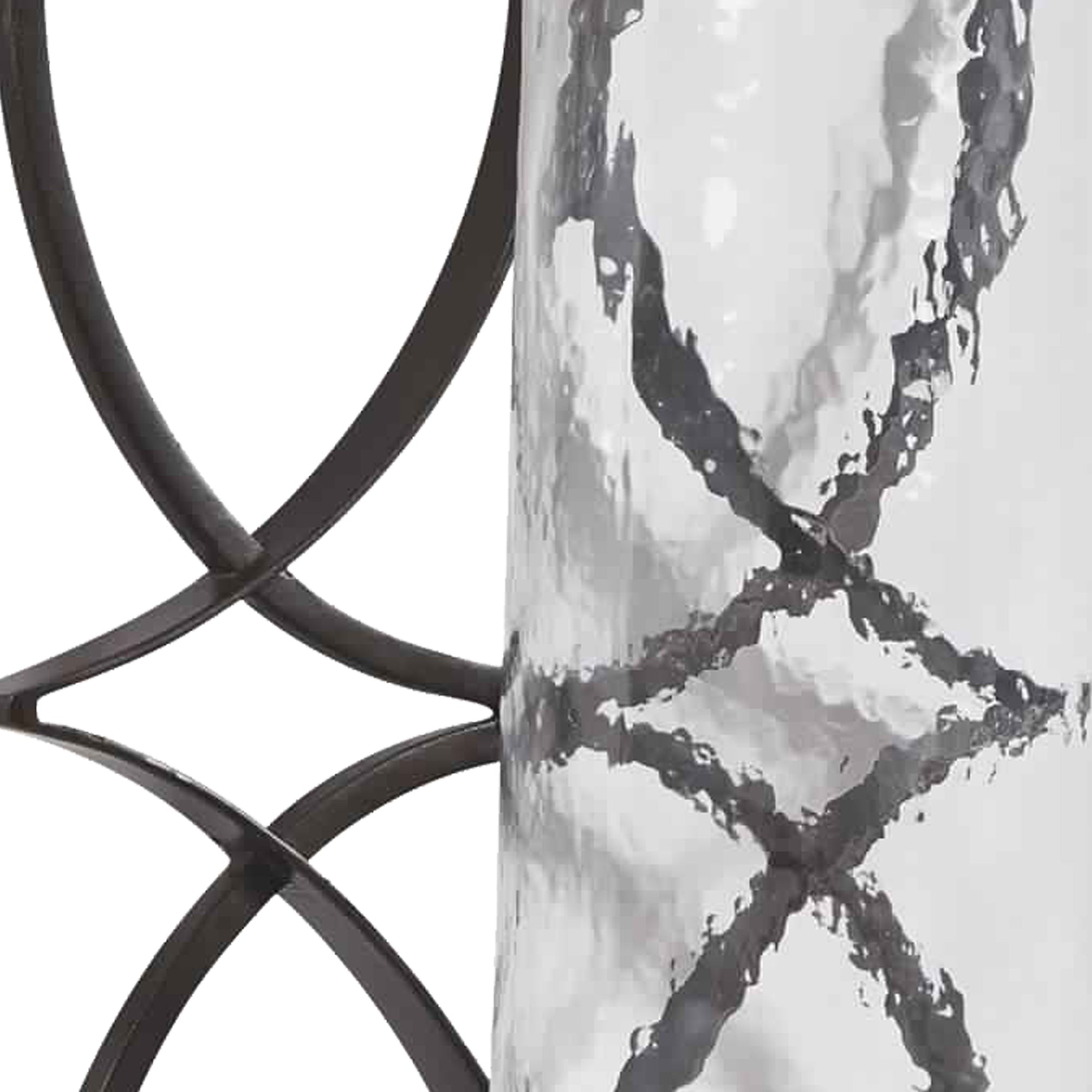 Scroll Design Metal Wall Sconce With Candle Holder Dark Bronze And Clear-zoom-3