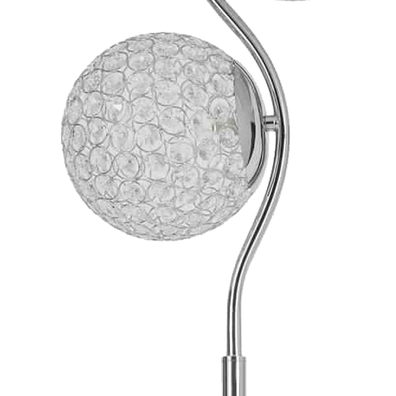 Contemporary Floor Lamp With Metal And Acrylic Ball Shades Silver-zoom-