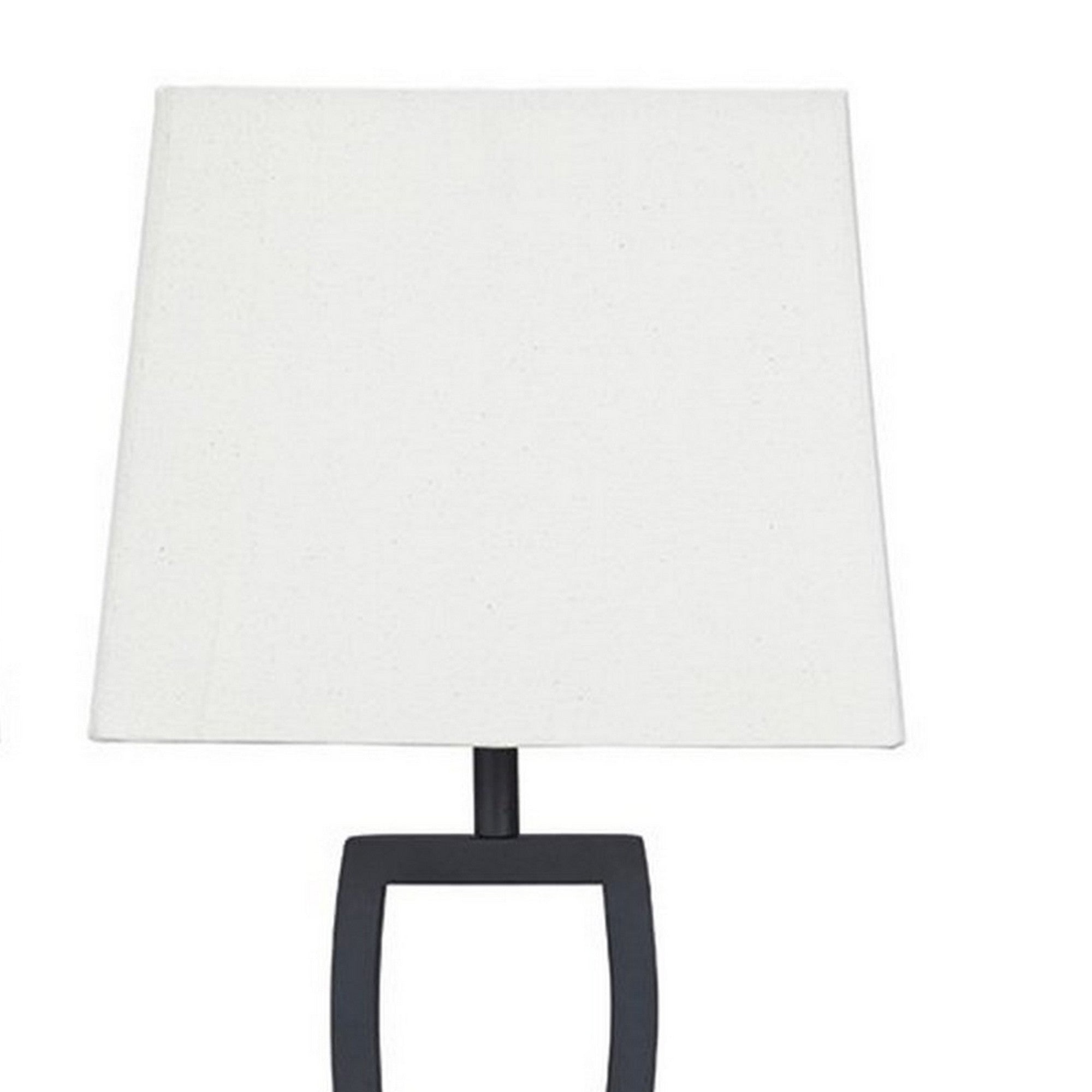 Criss Cross Metal Table Lamp with Fabric Shade Set of 2 Gray and White-zoom-4