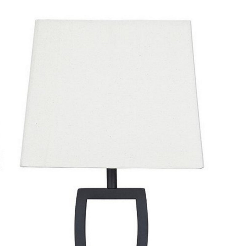 Criss Cross Metal Table Lamp with Fabric Shade Set of 2 Gray and White-zoom-