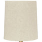 Pot Bellied Metal Table Lamp with Textured Golden Embellishment White