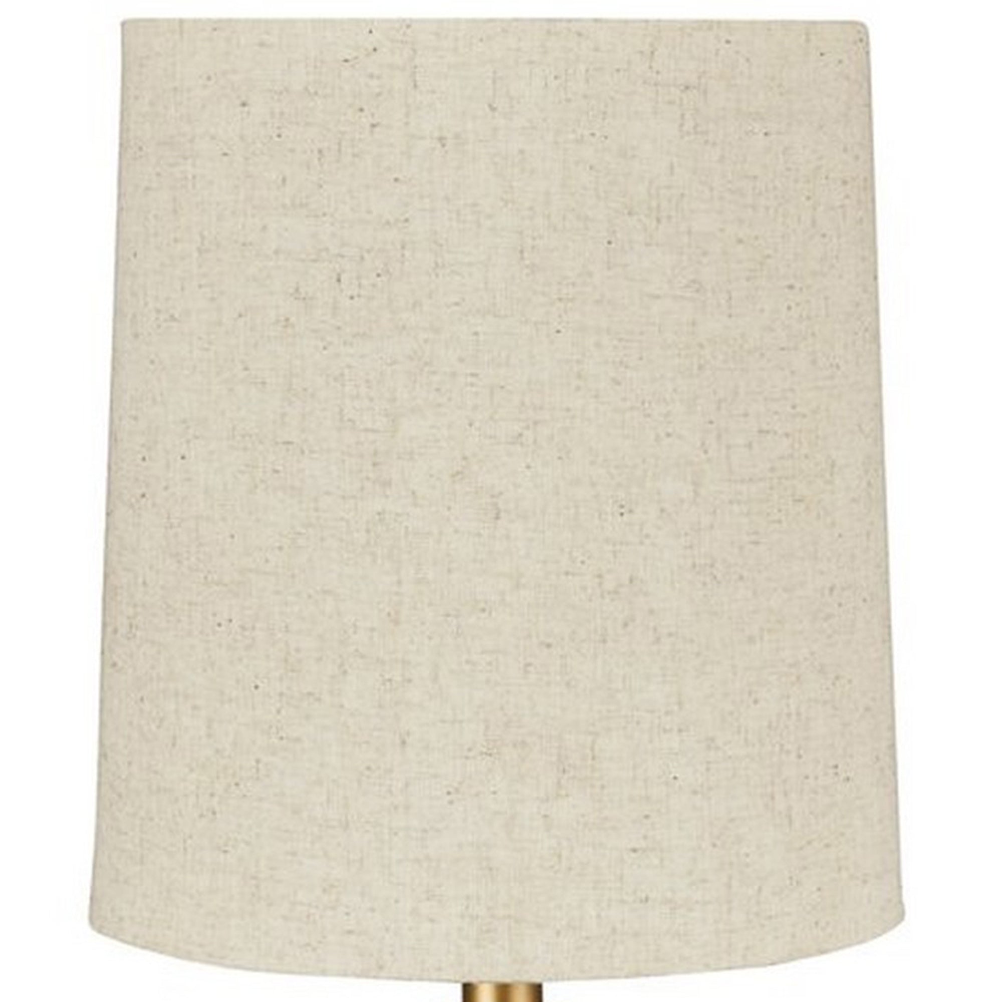 Pot Bellied Metal Table Lamp with Textured Golden Embellishment White
