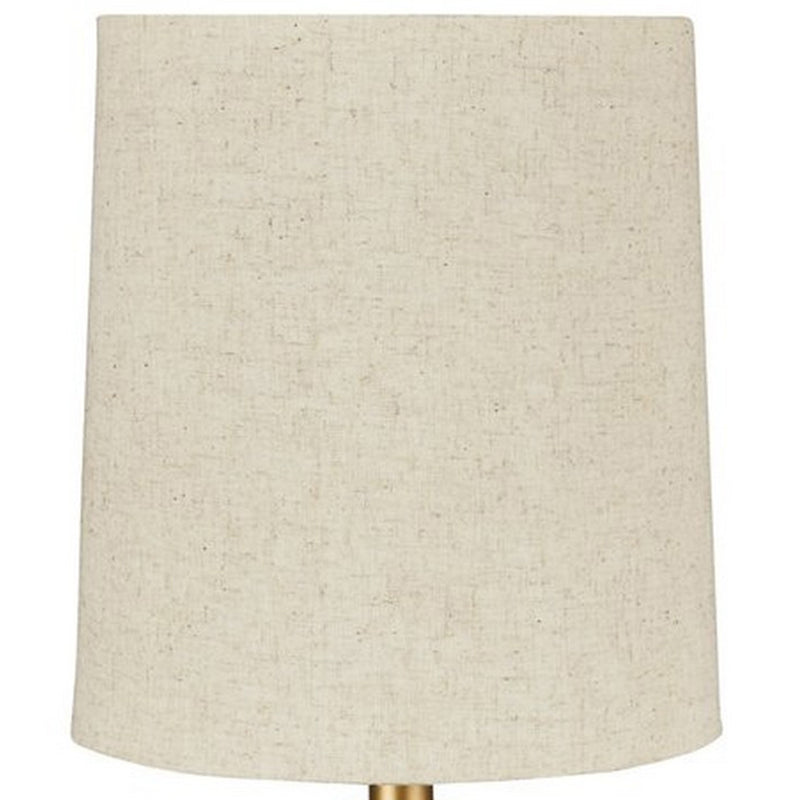 Pot Bellied Metal Table Lamp with Textured Golden Embellishment White-zoom-