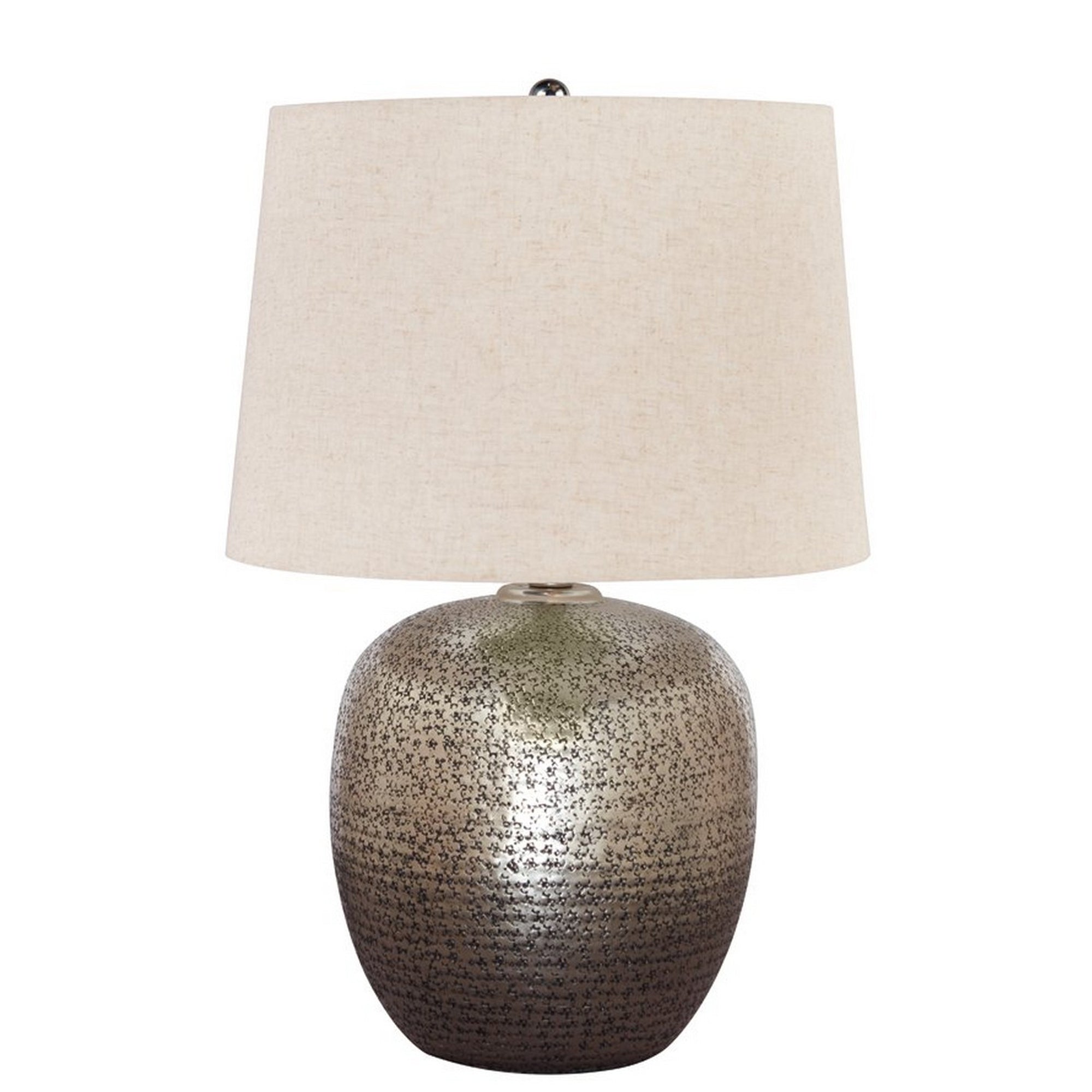 Bellied metal Body Table Lamp with Splotched Details Brass and Cream-zoom-1
