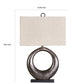 Metal Table Lamp with Center Cutout and Fabric Shade Off White and Black