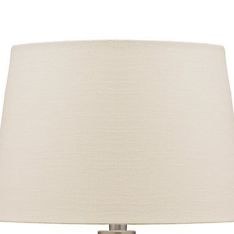 Mercury Glass Table Lamp with Drum Shade Gold and Beige-zoom-