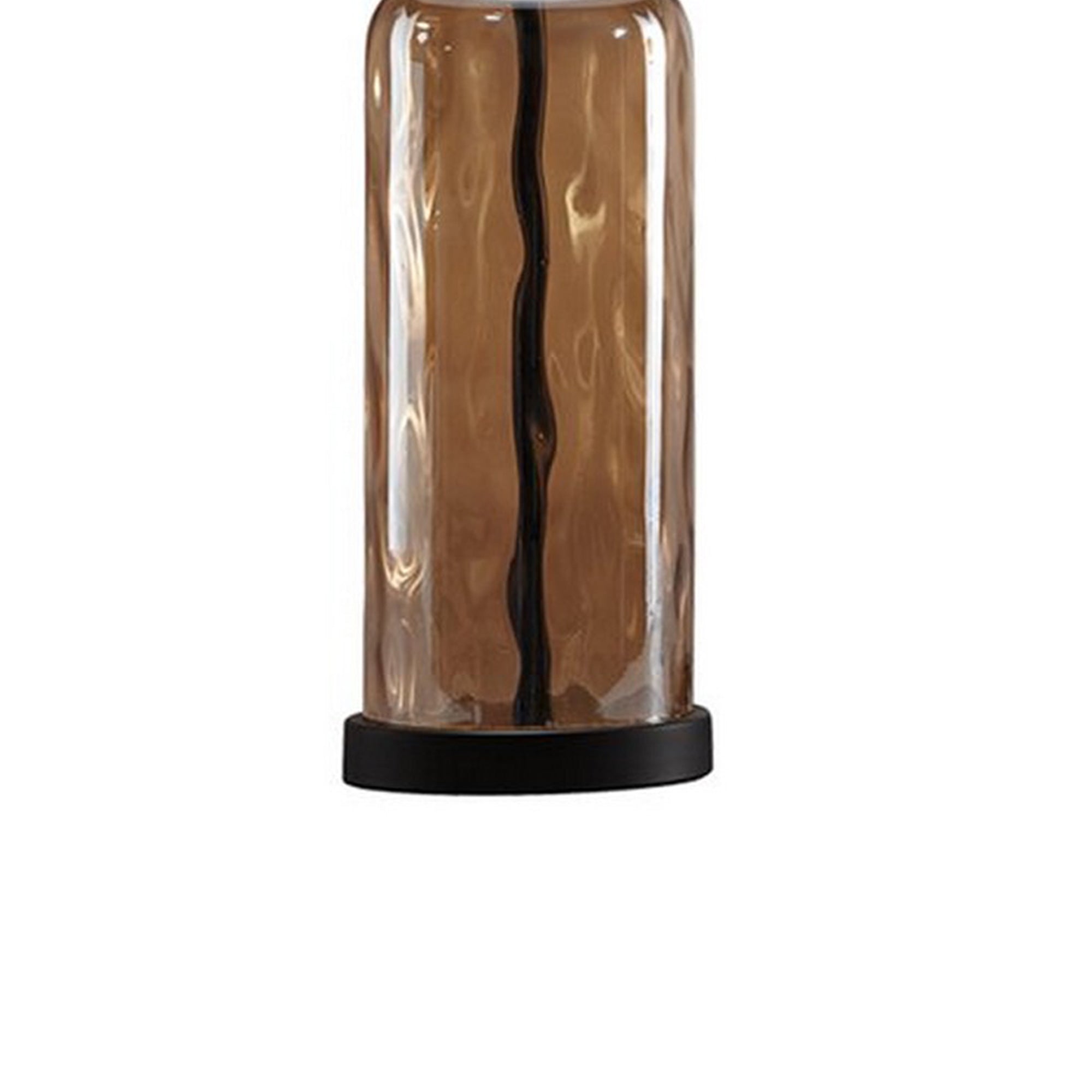 Glass Table Lamp with Fabric Drum Shade Gold and Beige-zoom-4