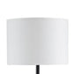 Table Lamp with Rolling Pin Base and Fabric Shade Set of 2 White and Brown