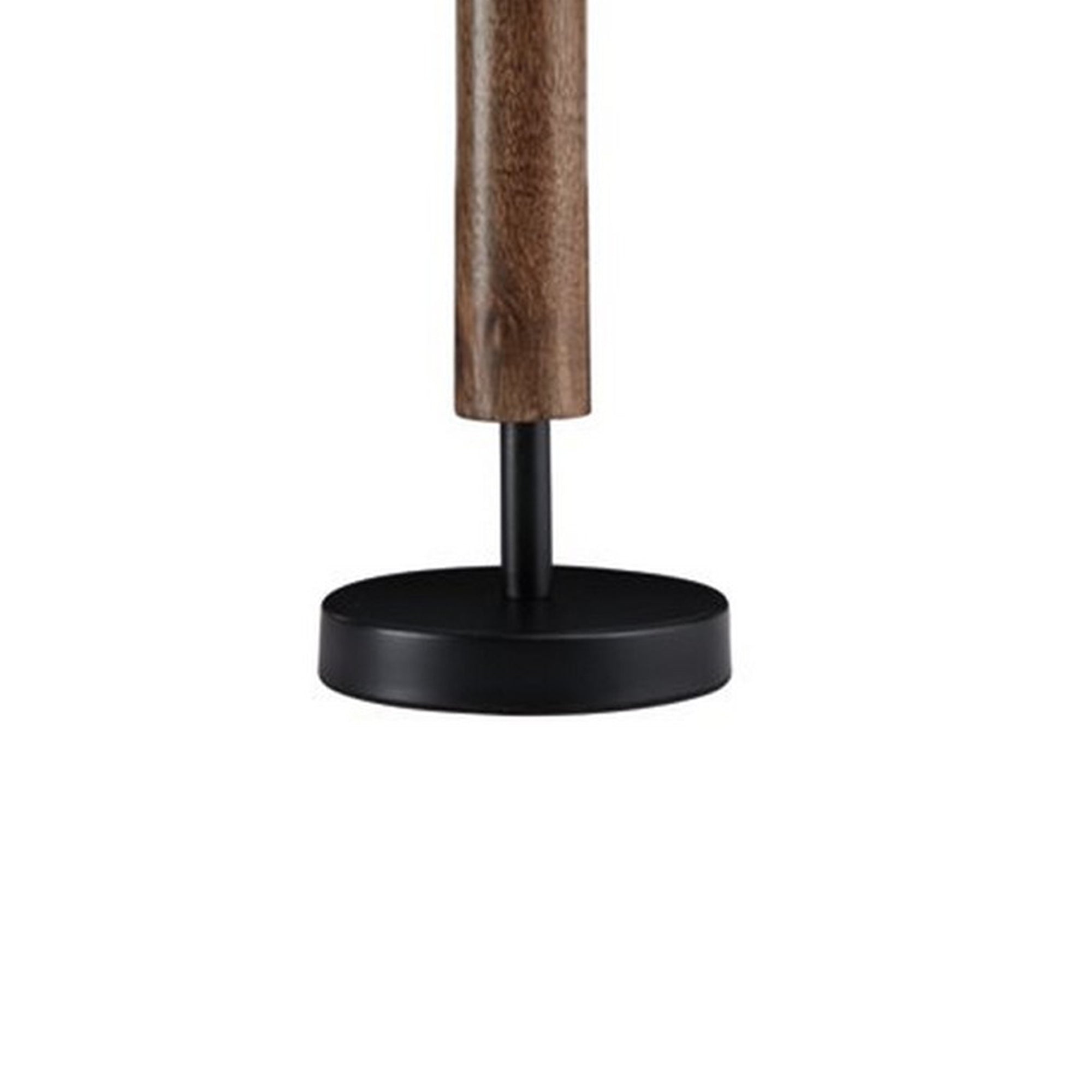 Table Lamp with Rolling Pin Base and Fabric Shade Set of 2 White and Brown-zoom-4