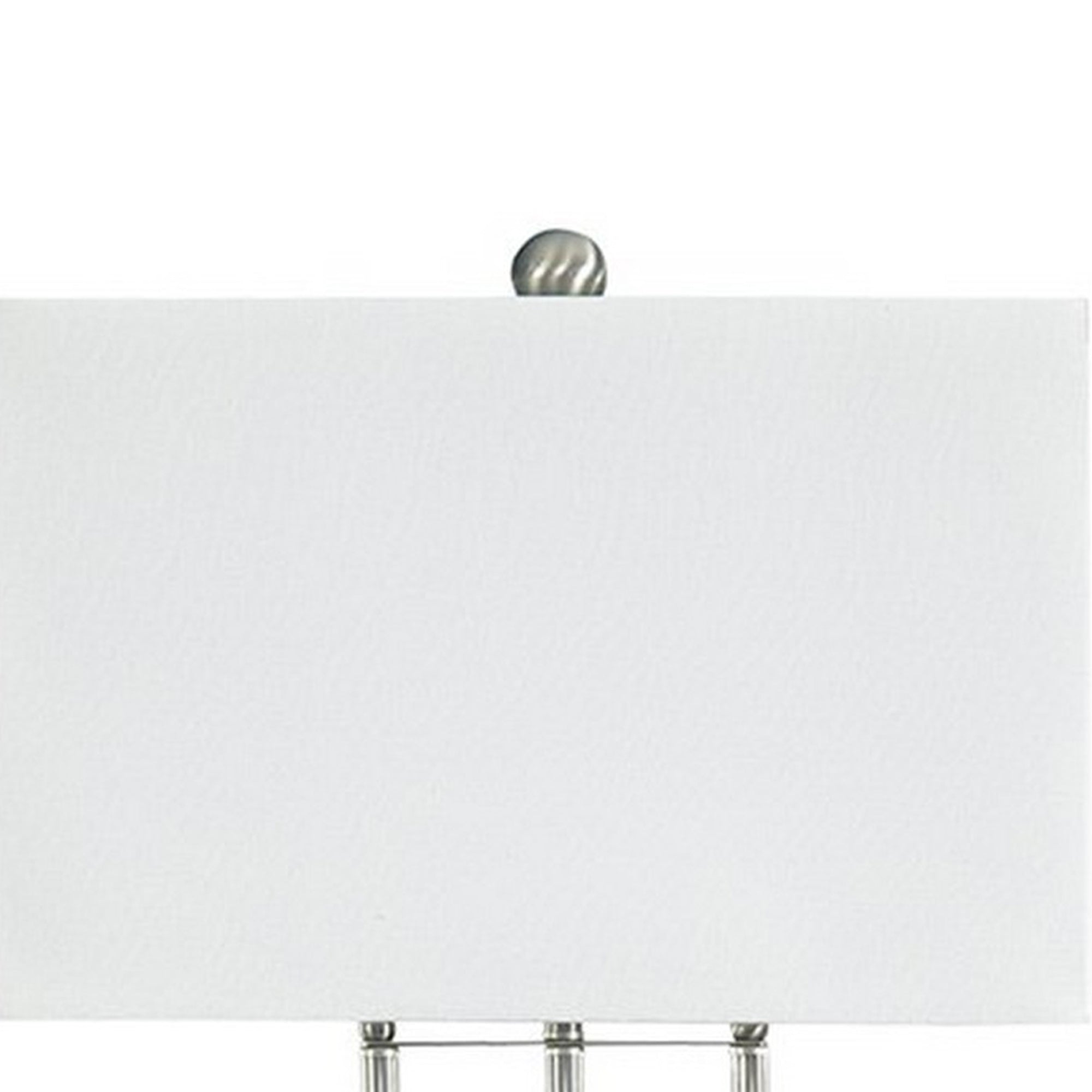 Crystal Accented Metal Table Lamp with Hardback Shade White and Silver