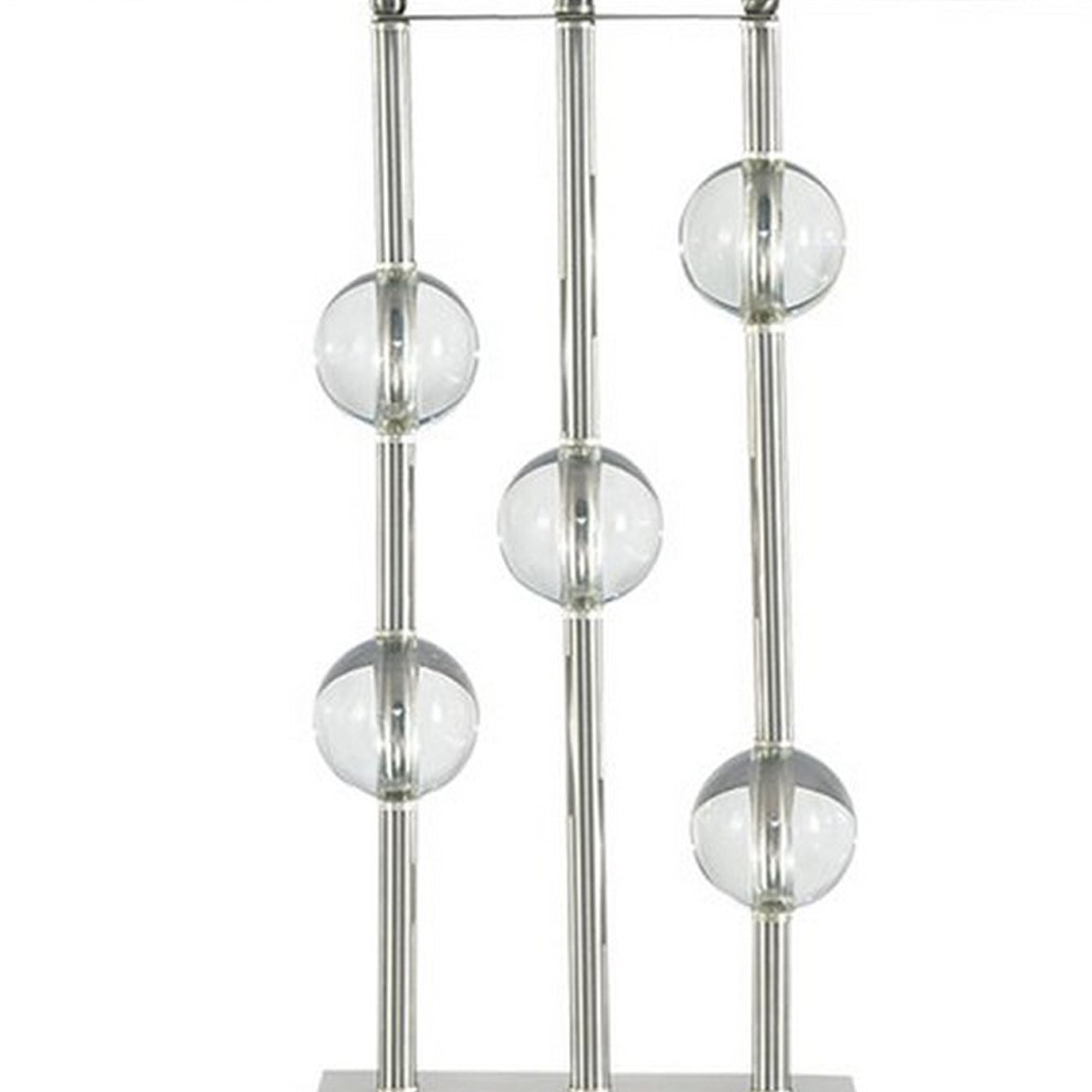 Crystal Accented Metal Table Lamp with Hardback Shade White and Silver-zoom-3