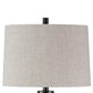 Glass and Metal Frame Table Lamp with Fabric Shade Gray and Black