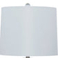Sculptured Glass Frame Table Lamp with Fabric Shade Gray and White