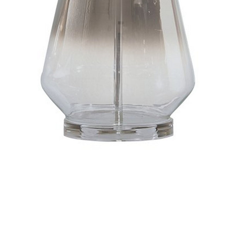 Sculptured Glass Frame Table Lamp with Fabric Shade Gray and White-zoom-