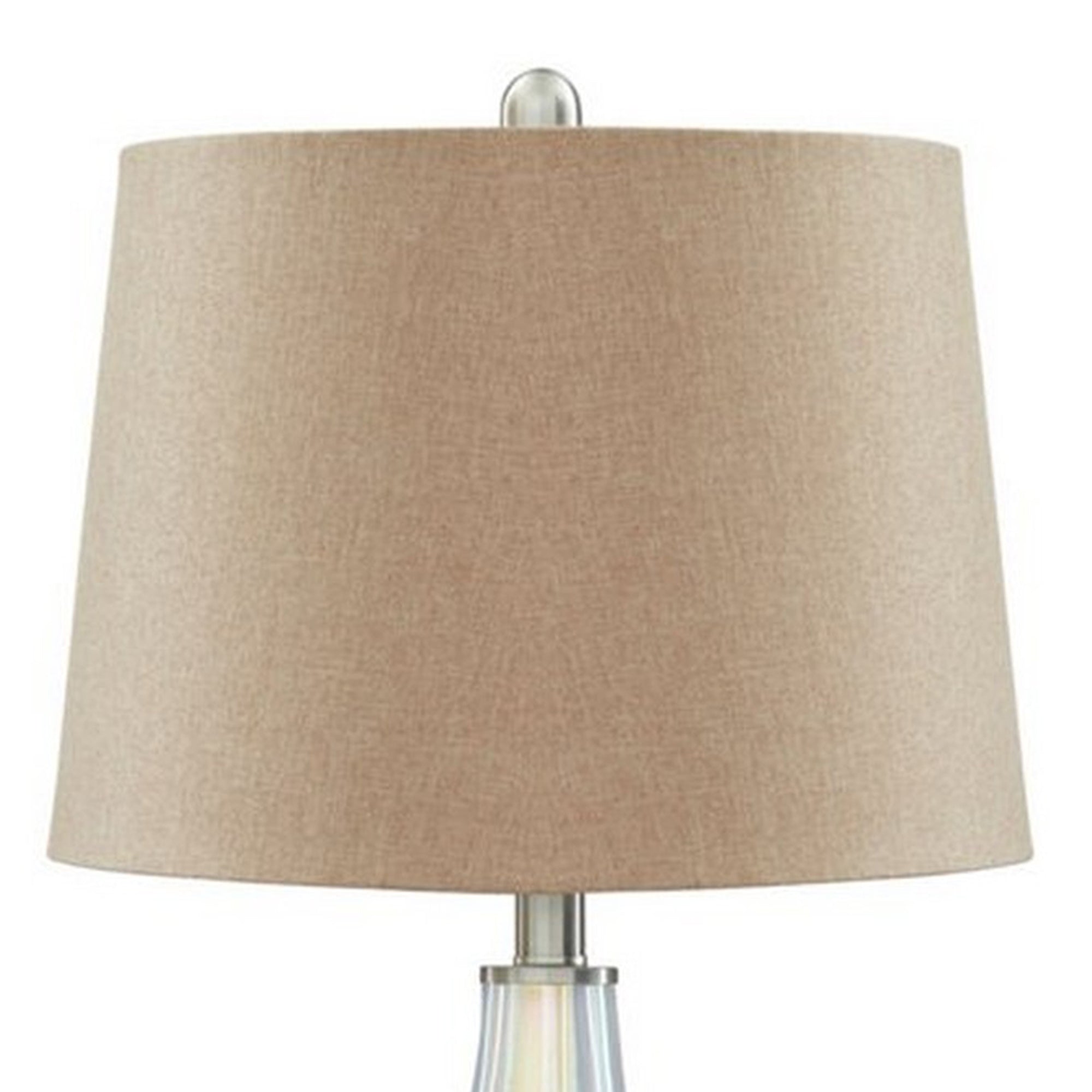 Vase Shape Frame Table Lamp with Fabric Shade Set of 2 Beige and Blue-zoom-4