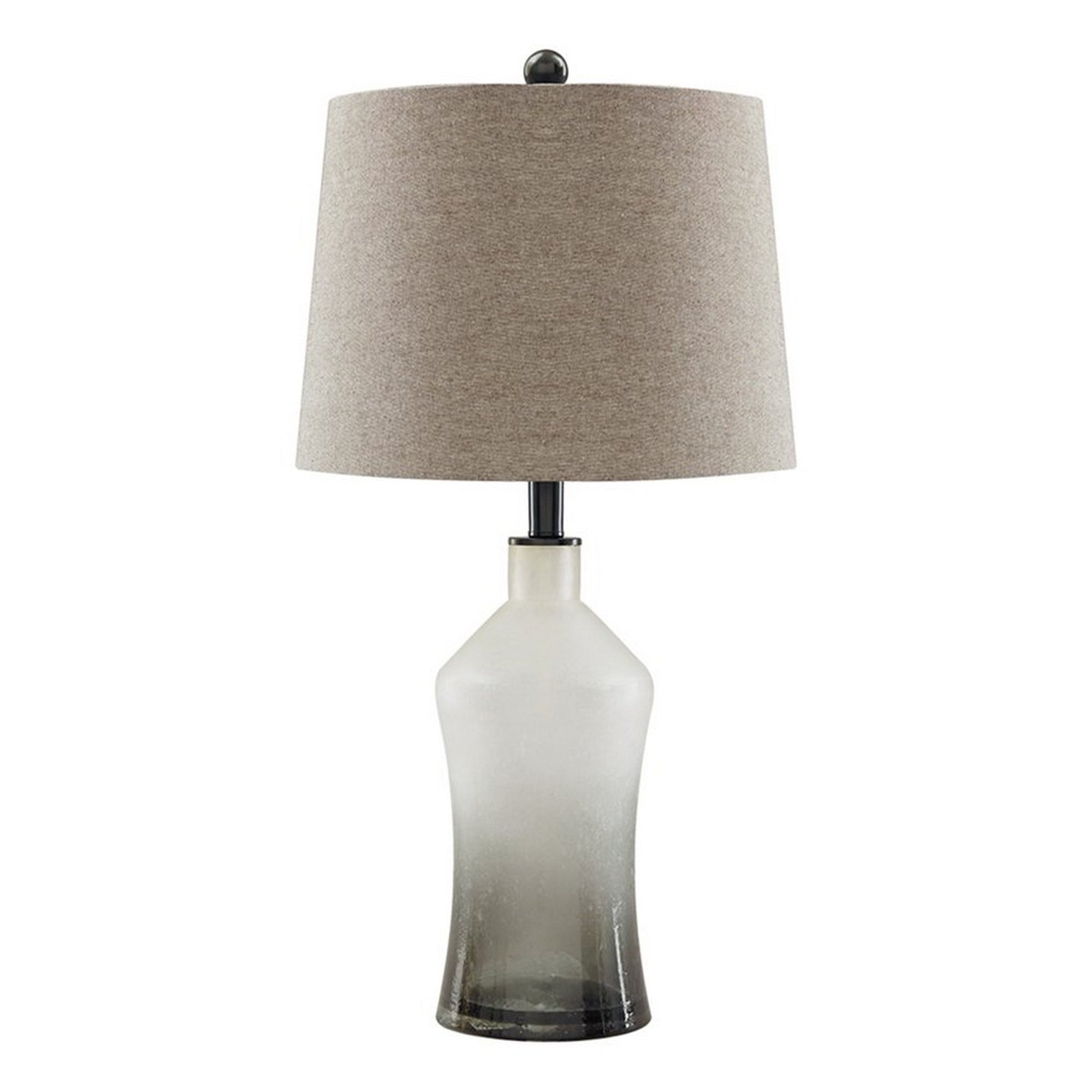 Vase Shape Frame Table Lamp with Fabric Shade Set of 2 Gray and Clear-zoom-1