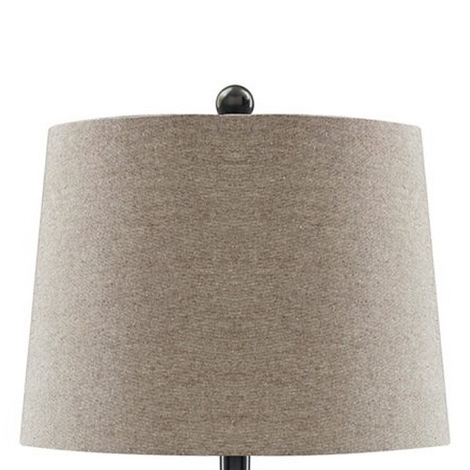 Vase Shape Frame Table Lamp with Fabric Shade Set of 2 Gray and Clear