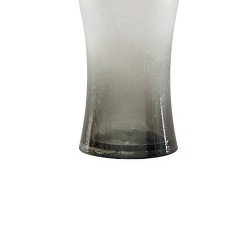 Vase Shape Frame Table Lamp with Fabric Shade Set of 2 Gray and Clear-zoom-