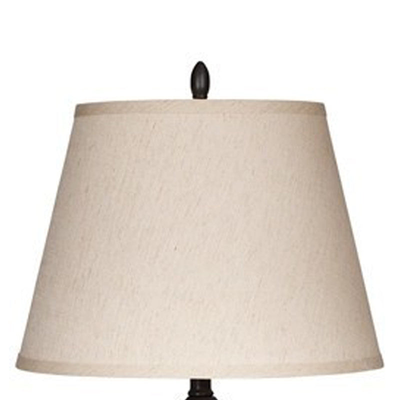 Metal Frame Table Lamp with Fabric Shade Set of 2 Cream and Bronze-zoom-
