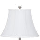 Metal Frame Table Lamp with Fabric Shade Set of 2 White and Silver
