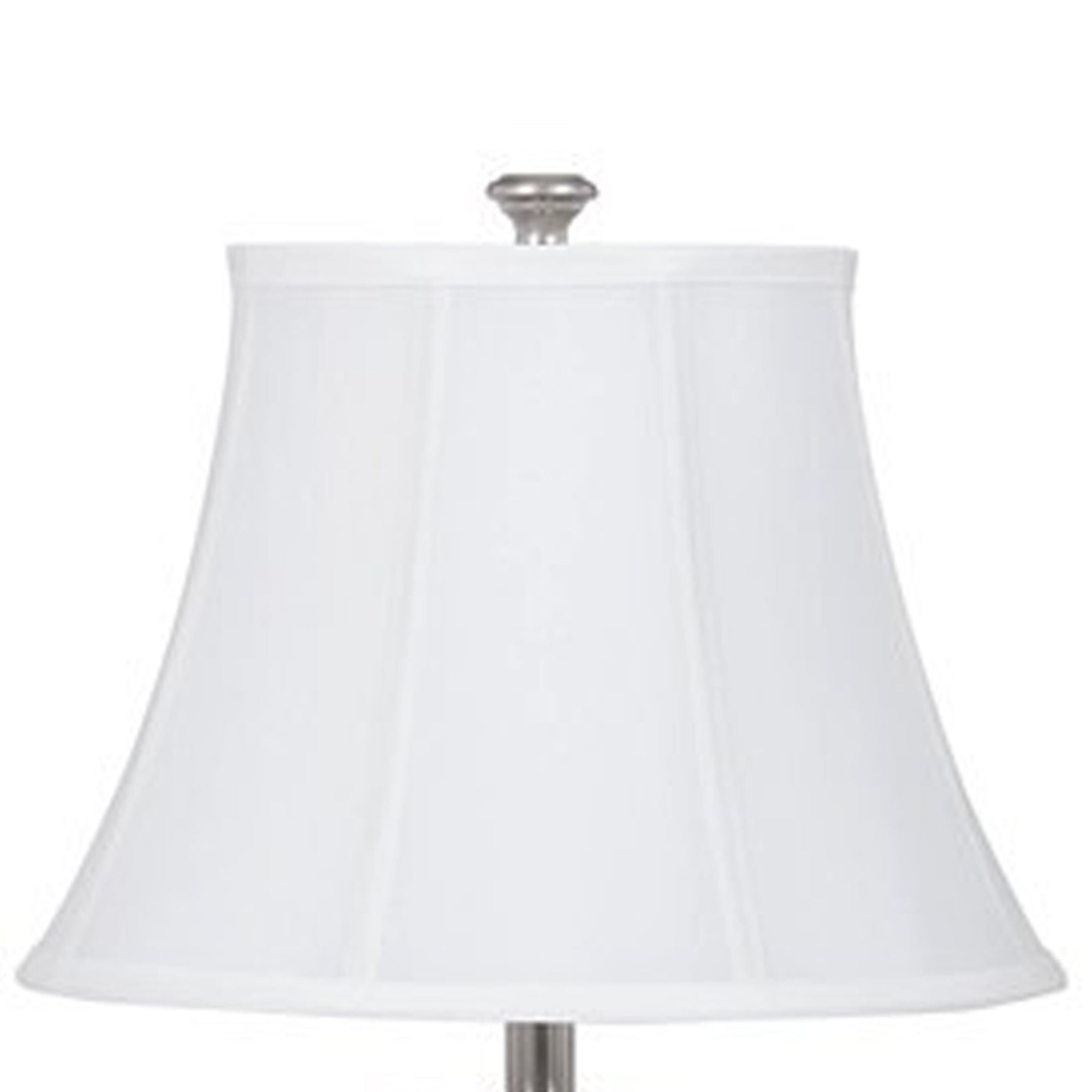 Metal Frame Table Lamp with Fabric Shade Set of 2 White and Silver-zoom-3