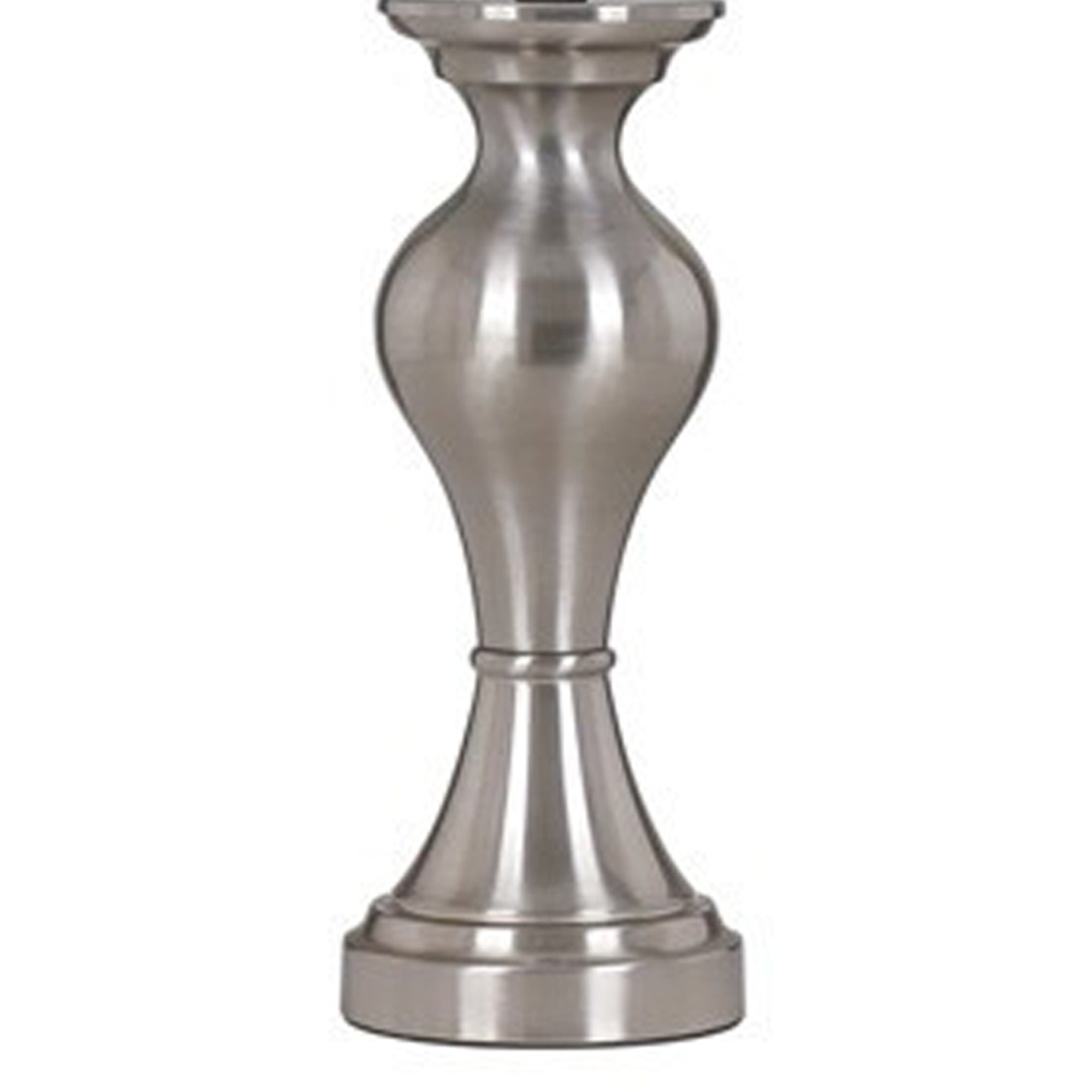 Metal Frame Table Lamp with Fabric Shade Set of 2 White and Silver-zoom-4