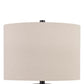 Textured Polyresin Frame Table Lamp with Drum Shade Off White and Bronze