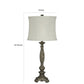 Pedestal Body Resin Table Lamp with Fabric Shade Taupe Gray and White