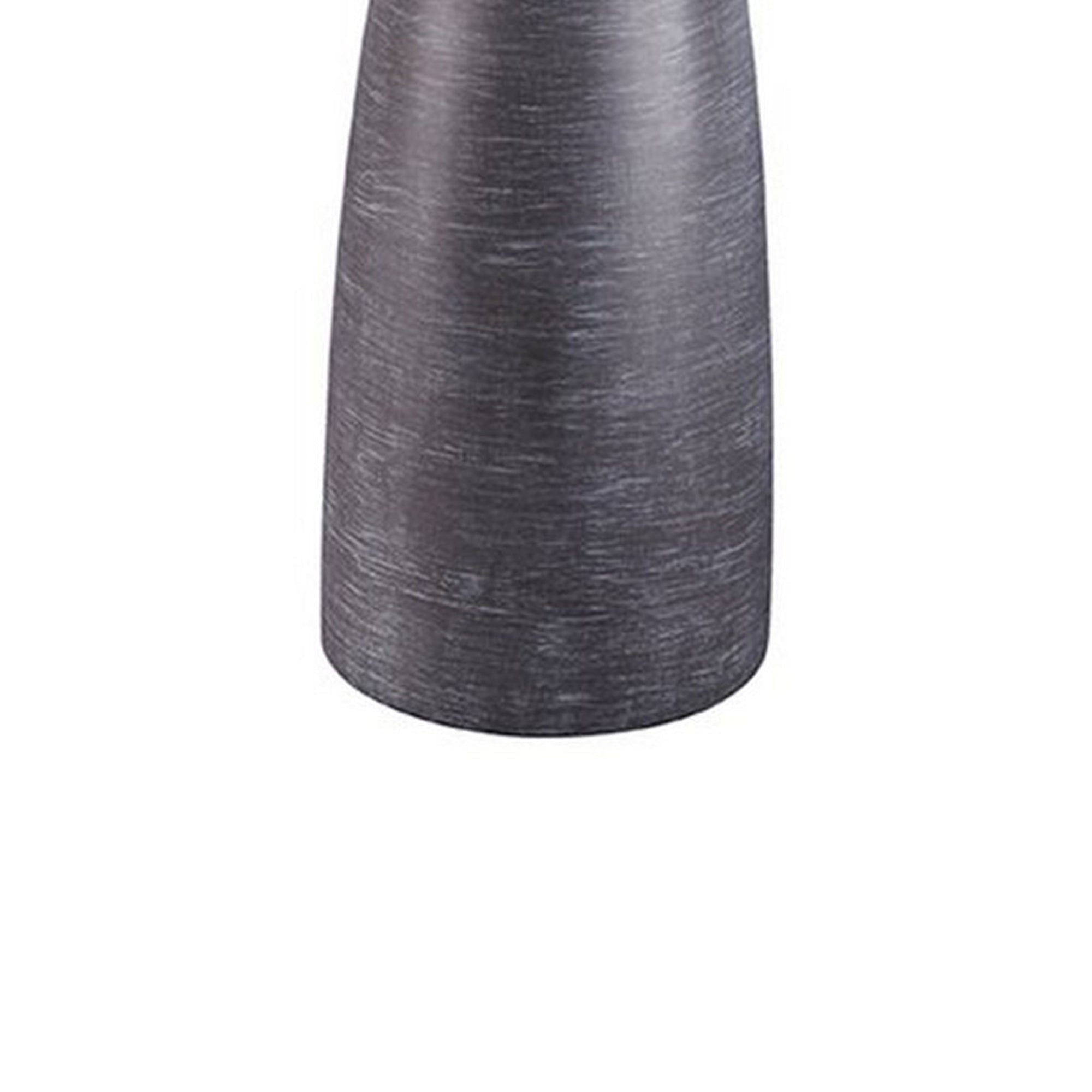 Vase Shape Resin Table Lamp with Fabric Shade Set of 2 Gray and White-zoom-4