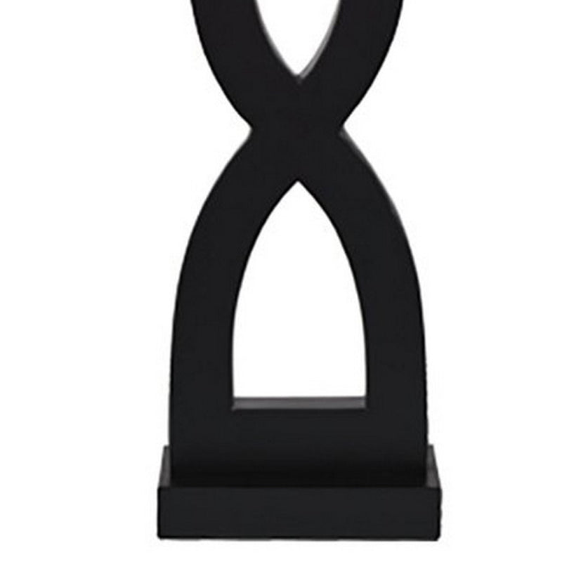 Resin Body Table Lamp with Hardback Shade Set of 2 Black and White-zoom-